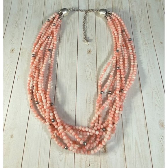 Jay King DTR 925 Angel Skin Coral Necklace Multi Strand Designer Southwestern - Picture 3 of 7